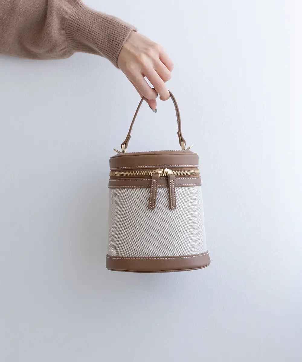 Bicolor Canvas Shoulder Bag