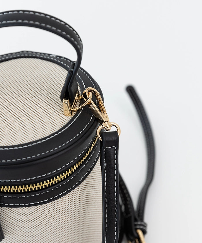 Bicolor Canvas Shoulder Bag