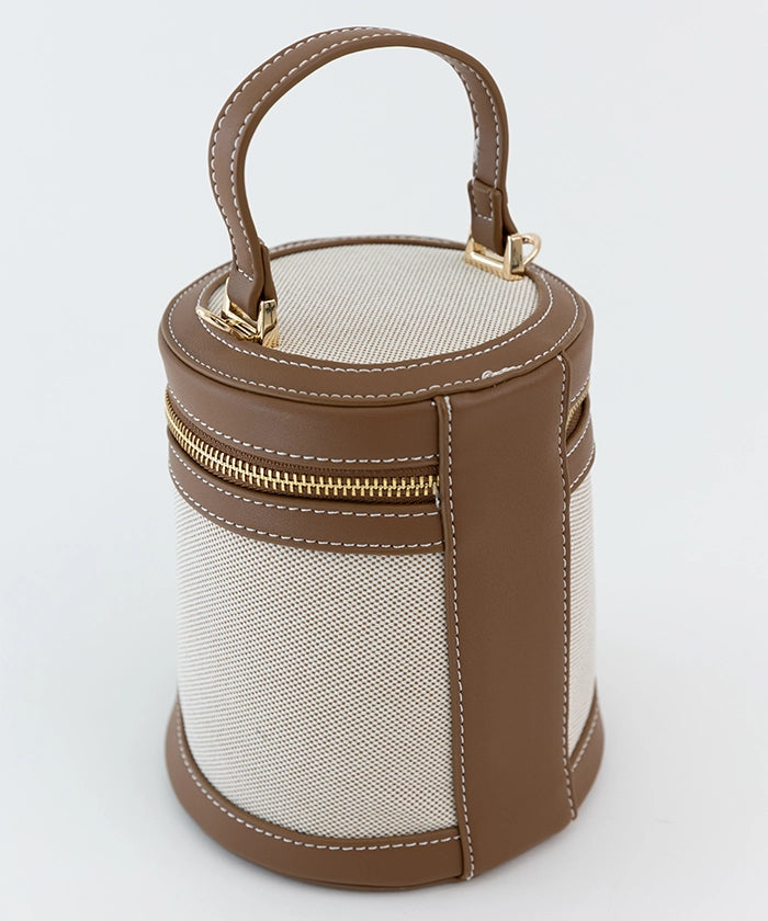 Bicolor Canvas Shoulder Bag