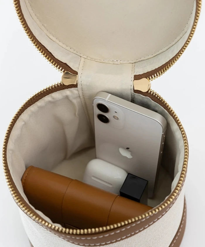 Bicolor Canvas Shoulder Bag