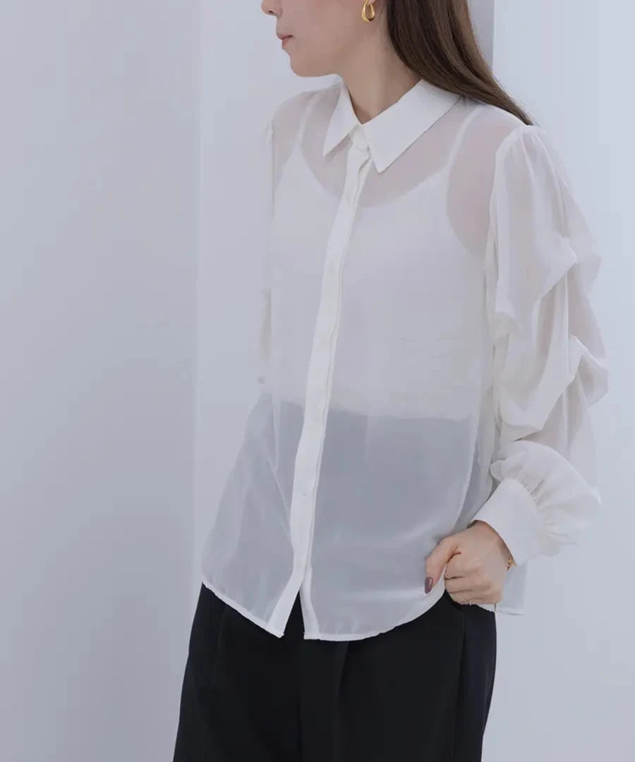 Shirring Sleeve Shirt