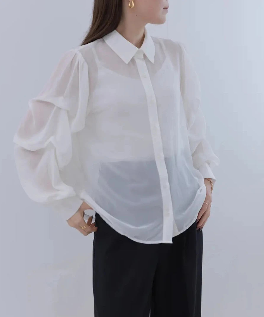Shirring Sleeve Shirt