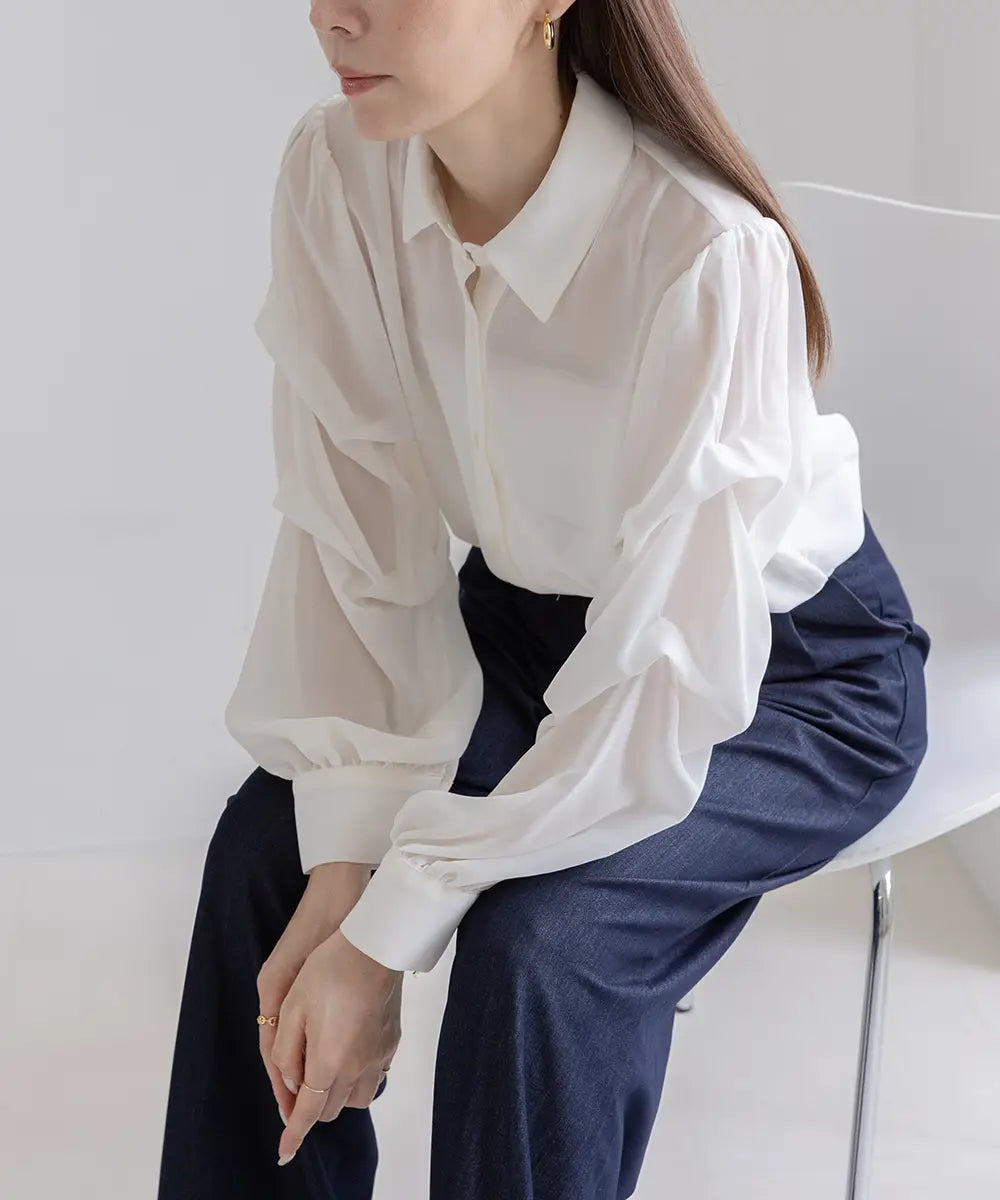 Shirring Sleeve Shirt