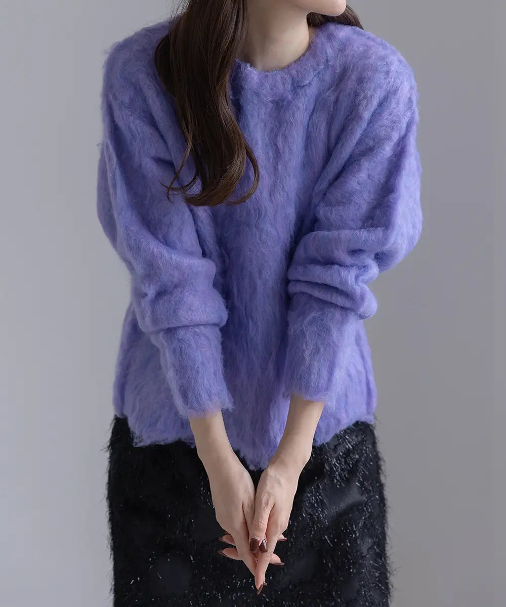 ニット/セーター PAINT CHECK FLUFFY KNIT ROPE' PICNIC（ロペ ピクニック） ニット セーター fluffy knit