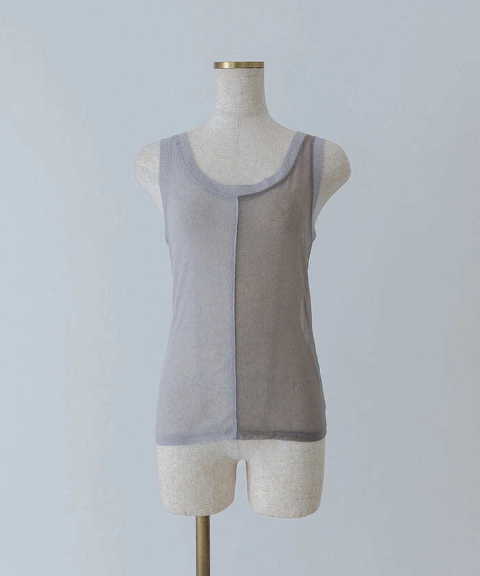 Half Sheer Tanktop