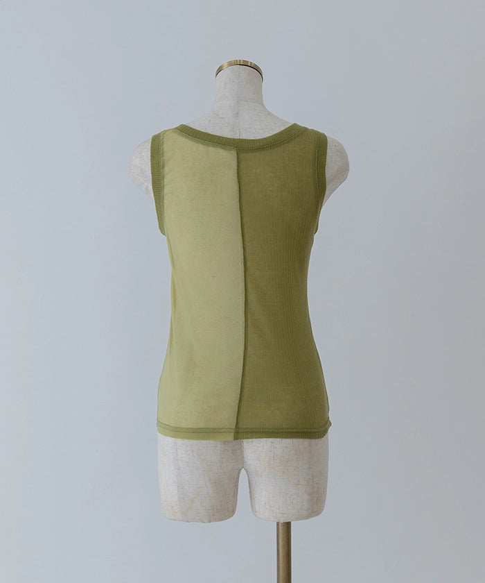 Half Sheer Tanktop