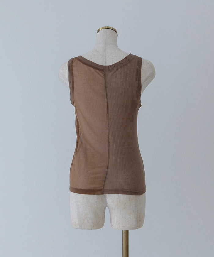 Half Sheer Tanktop