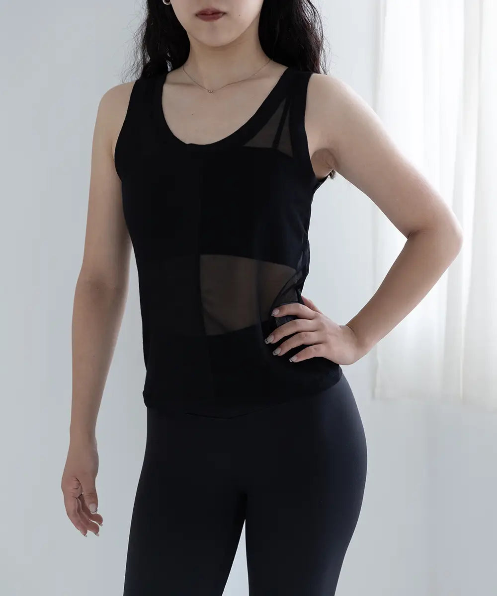 Half Sheer Tanktop