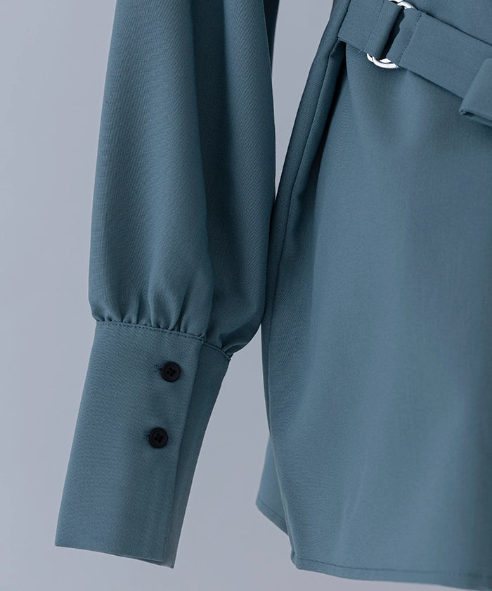 Bandcollar Peplum Blouse