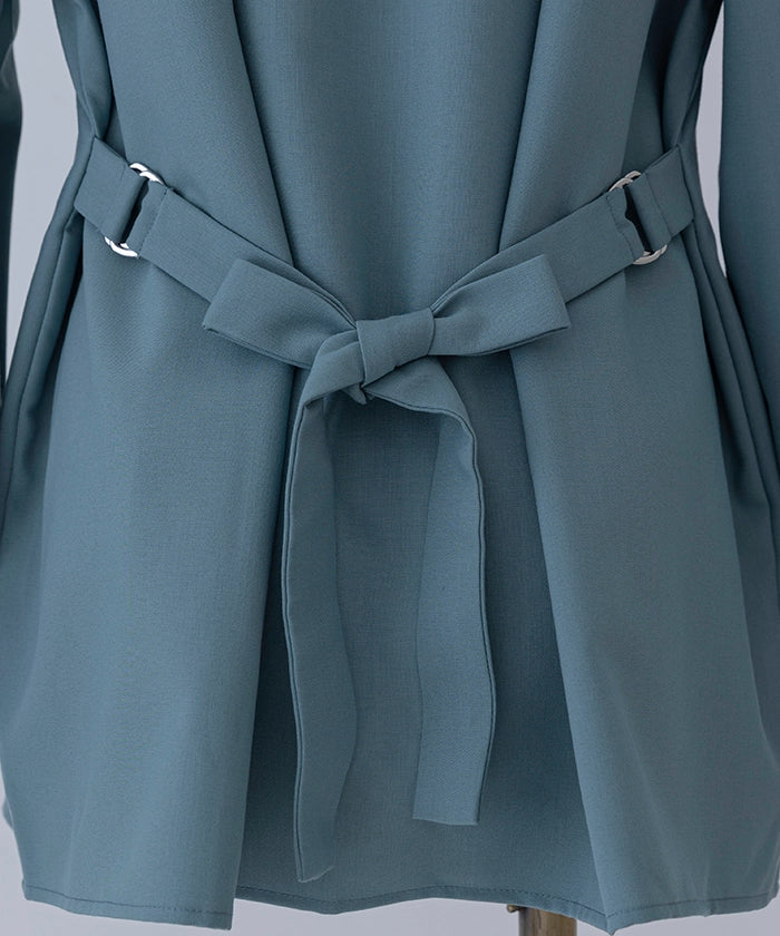 Bandcollar Peplum Blouse