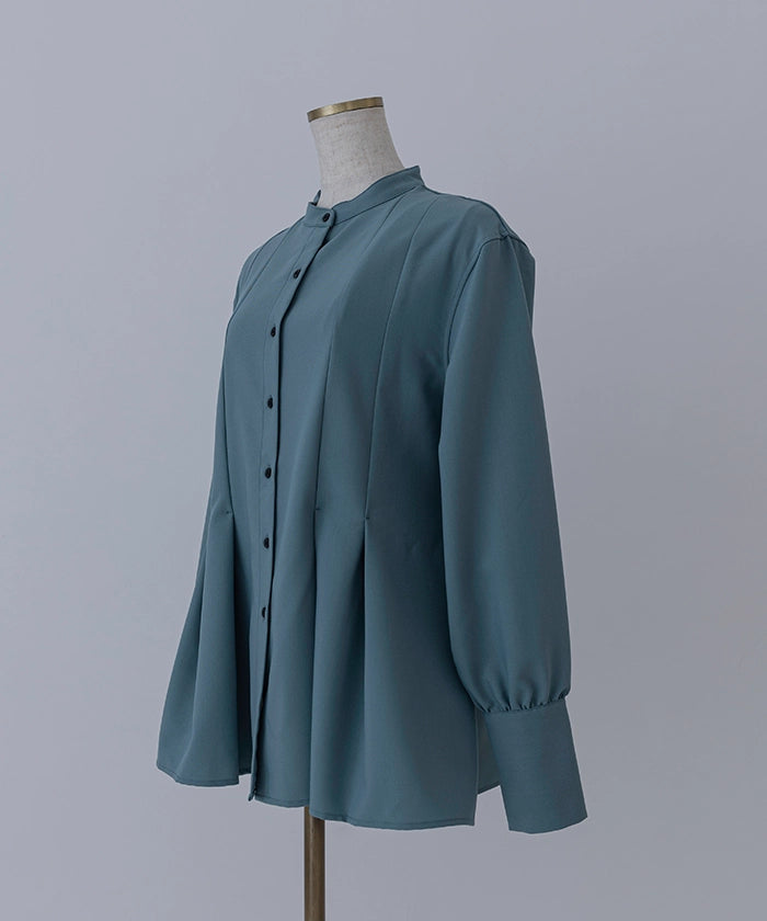 Bandcollar Peplum Blouse