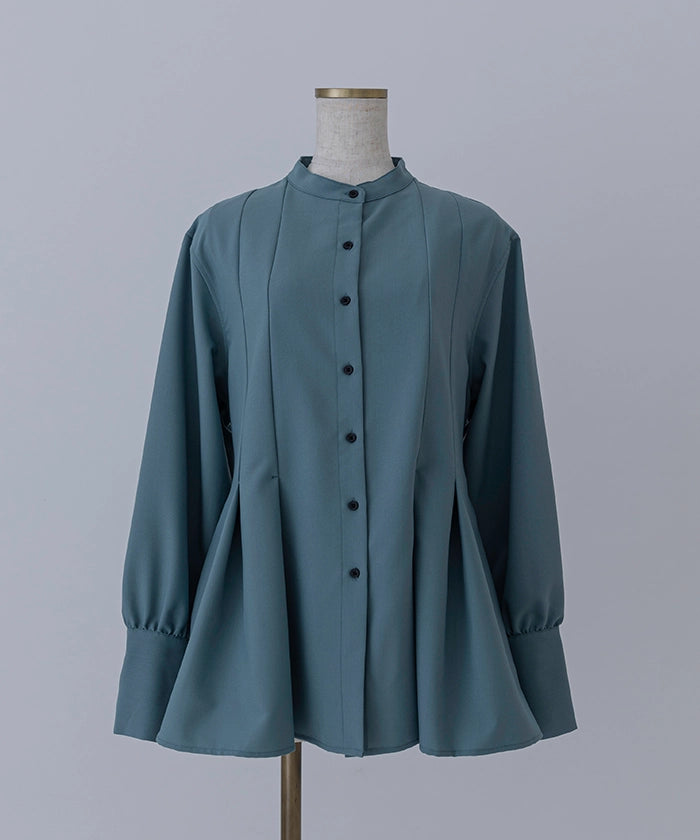 Bandcollar Peplum Blouse