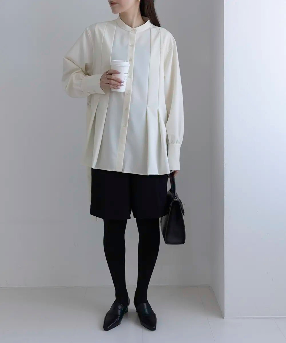 Bandcollar Peplum Blouse