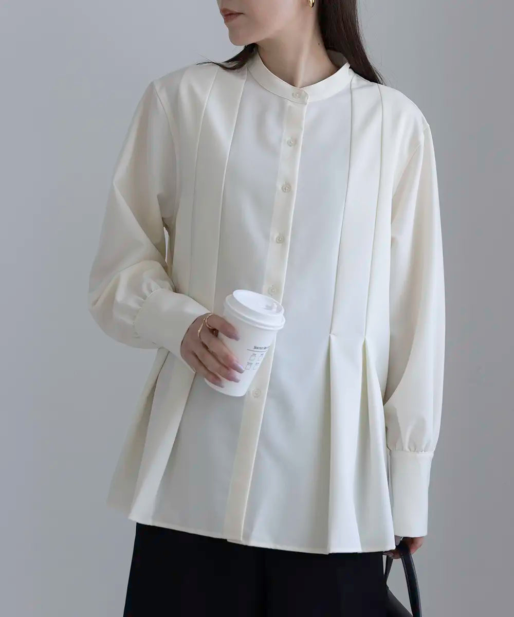 Bandcollar Peplum Blouse