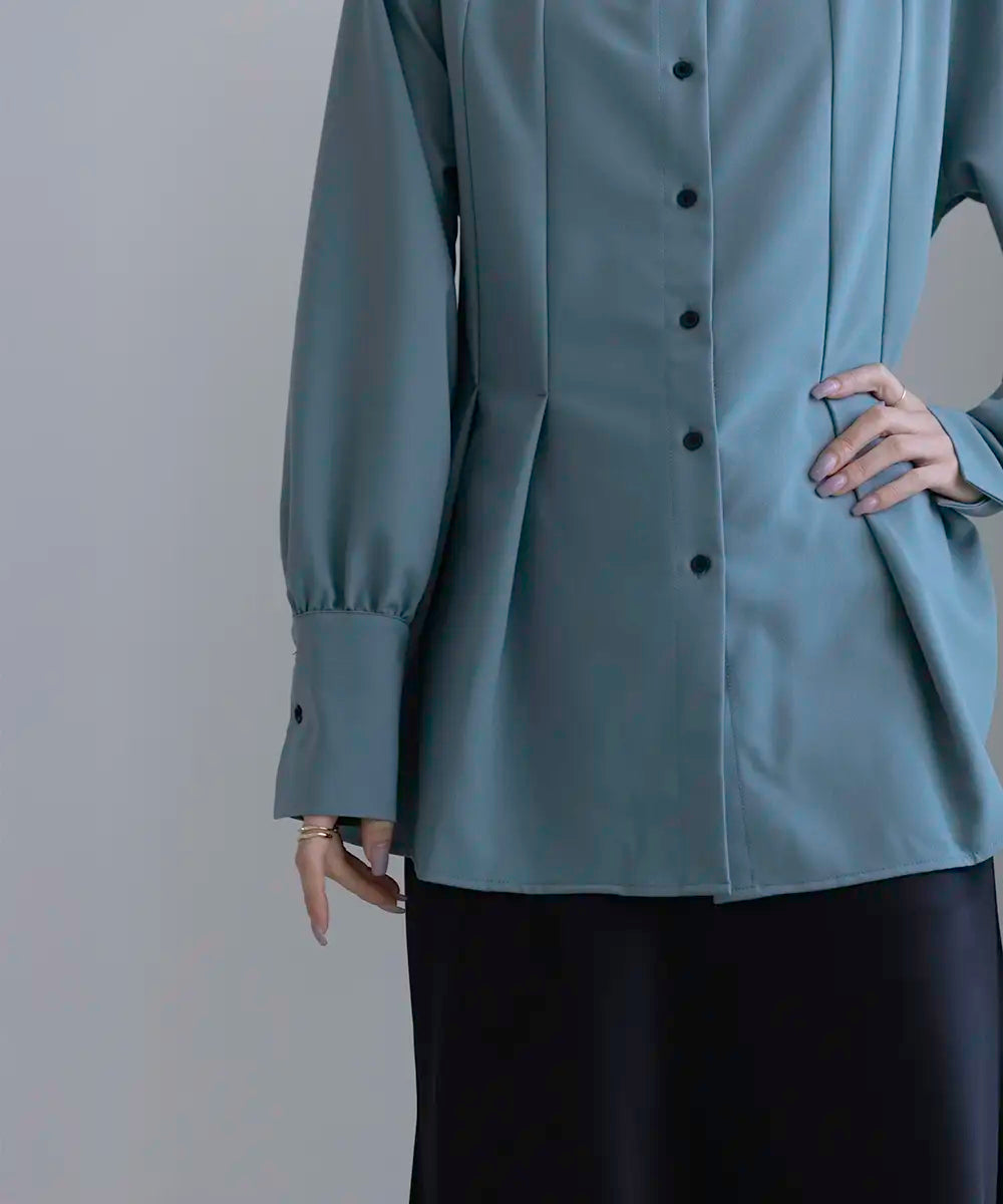 Bandcollar Peplum Blouse