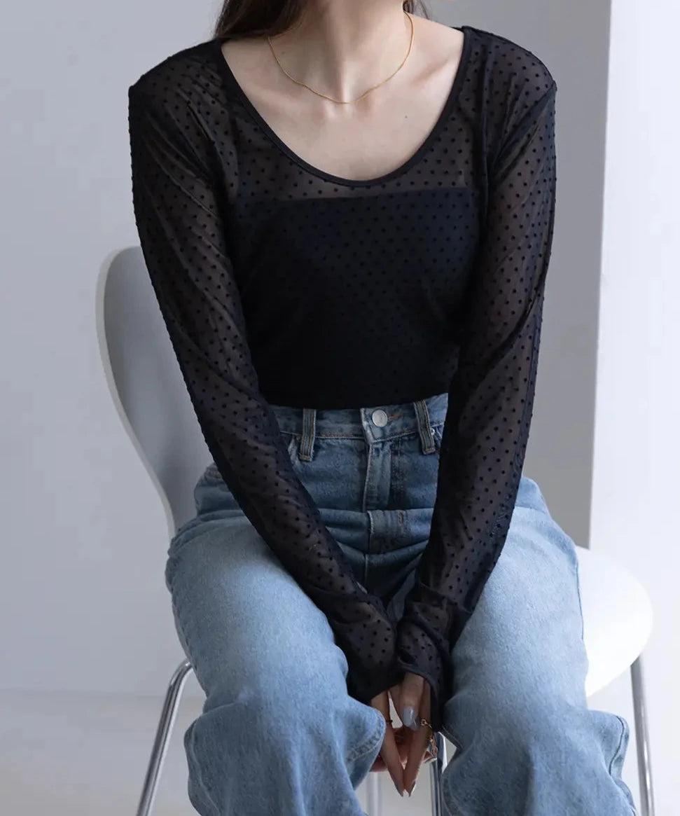 2wayドットチュールトップス（2way Dot Tulle Tops）