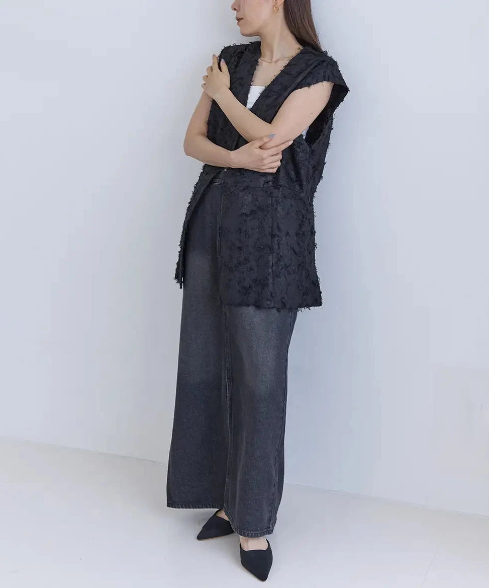 Slit Denim Skirt