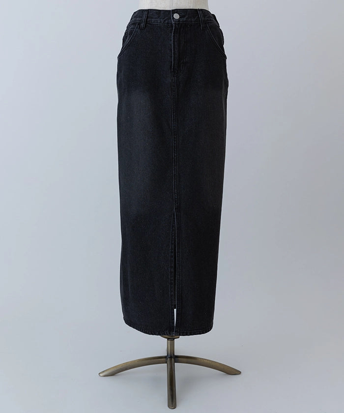 Slit Denim Skirt