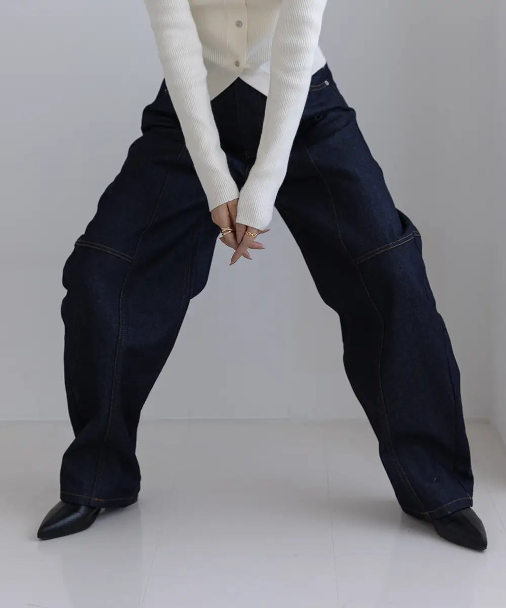 Denim Seam Curve Pants