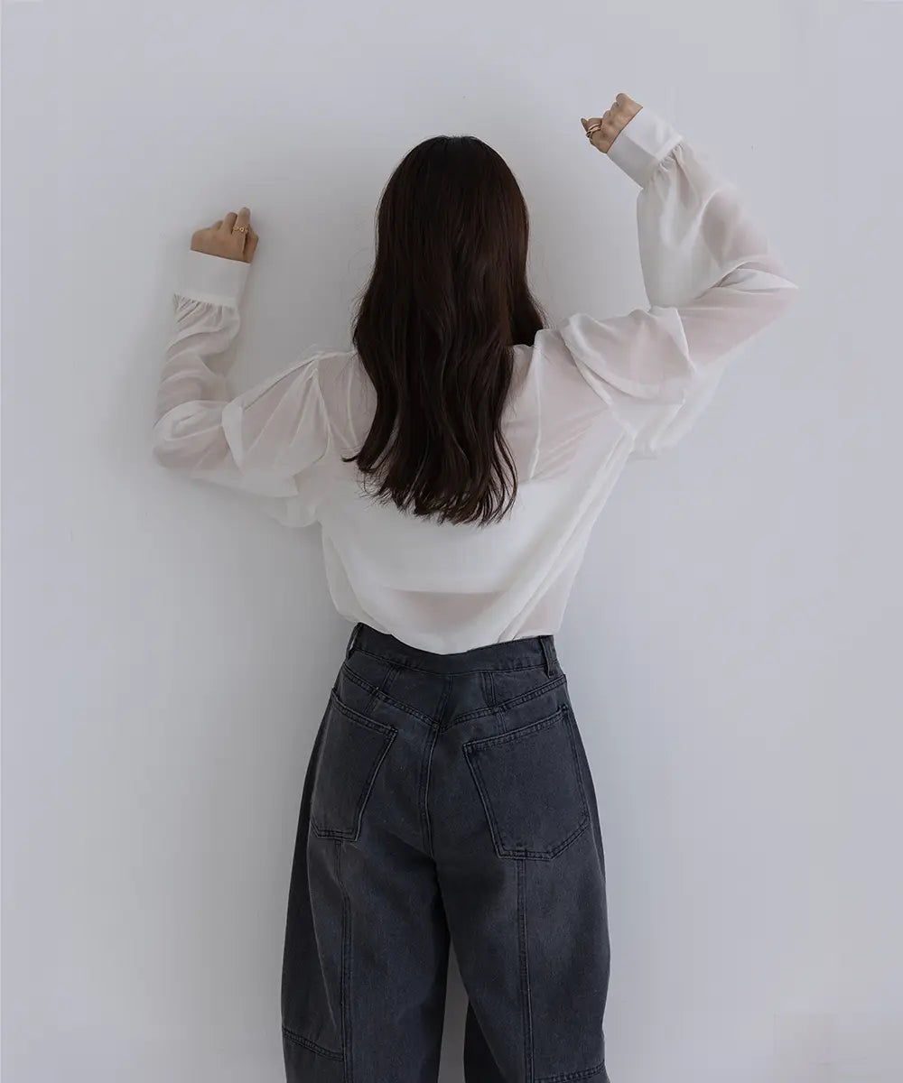 Denim Seam Curve Pants