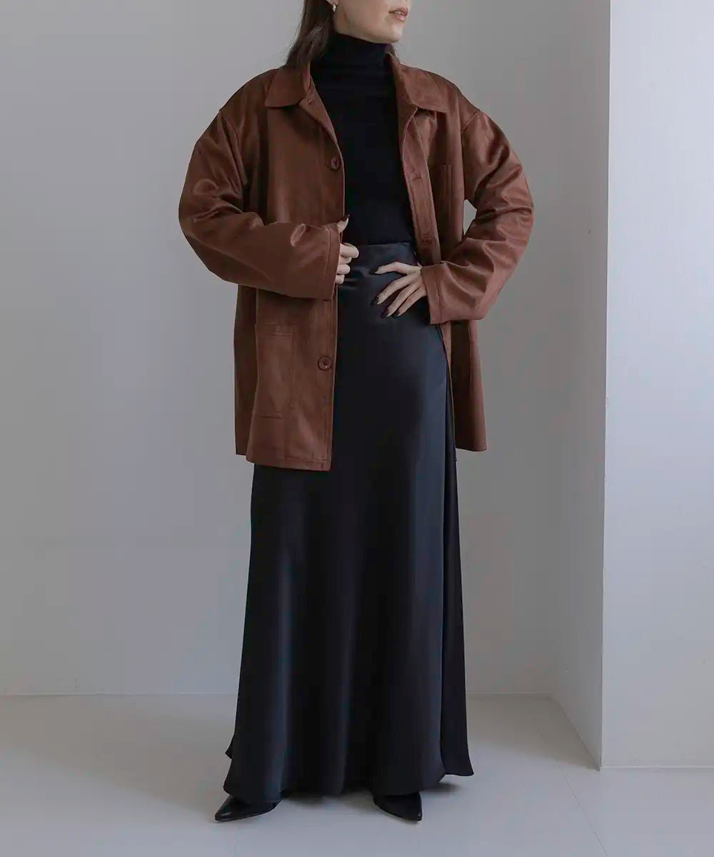 Suede Boxy Shirt Jacket