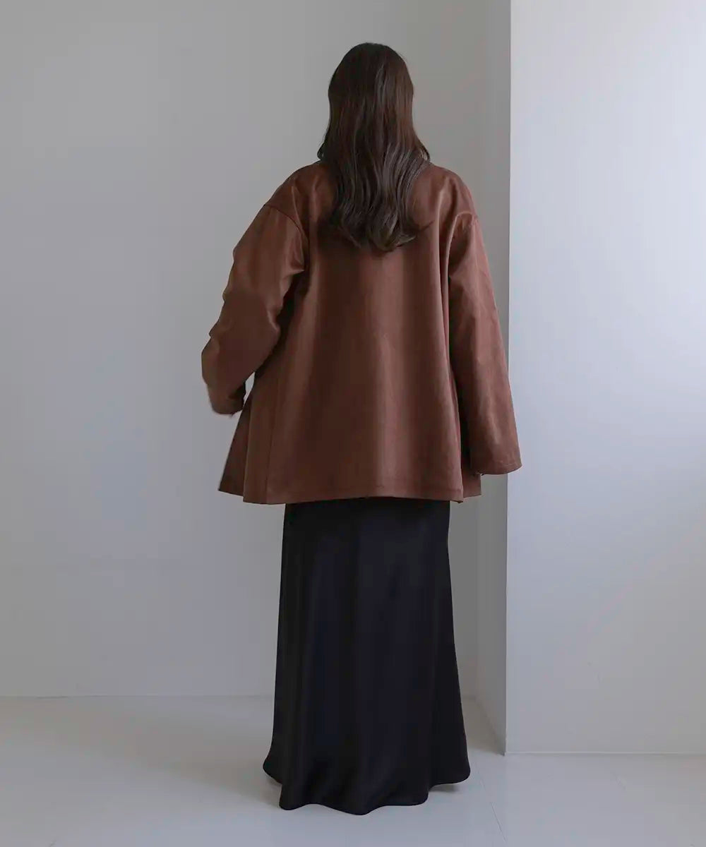 Suede Boxy Shirt Jacket