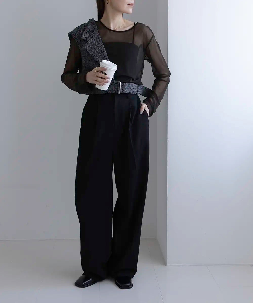 Tweed Short Asymmetric Vest