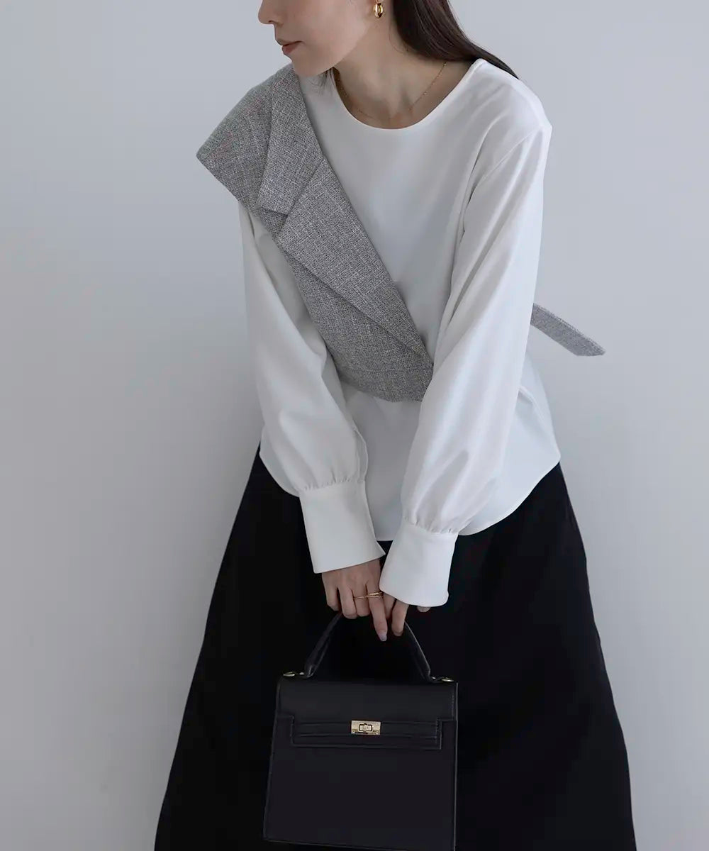 Tweed Short Asymmetric Vest