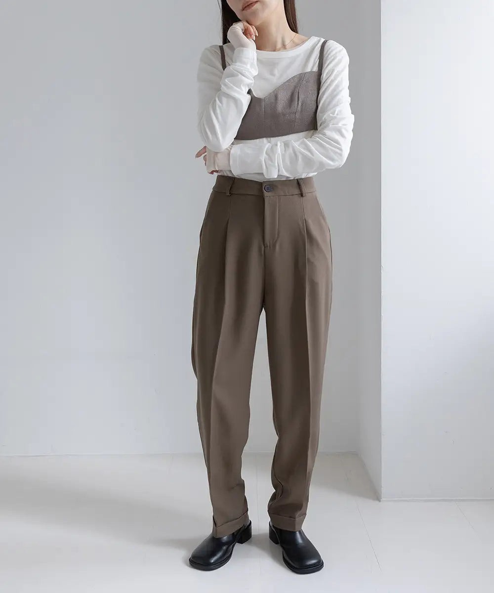Pintuck Tapered Slacks