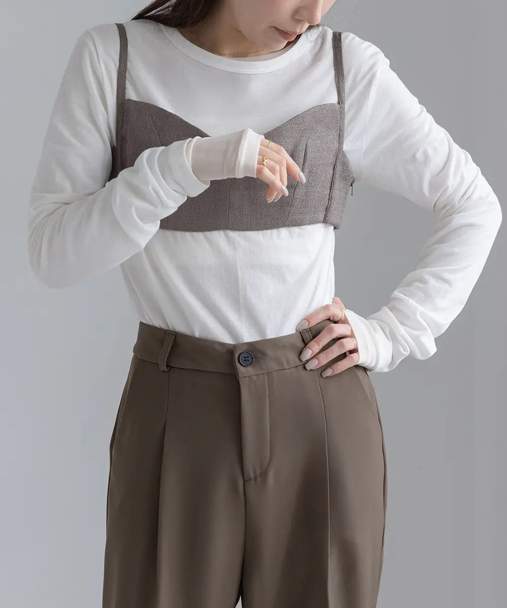 Pintuck Tapered Slacks