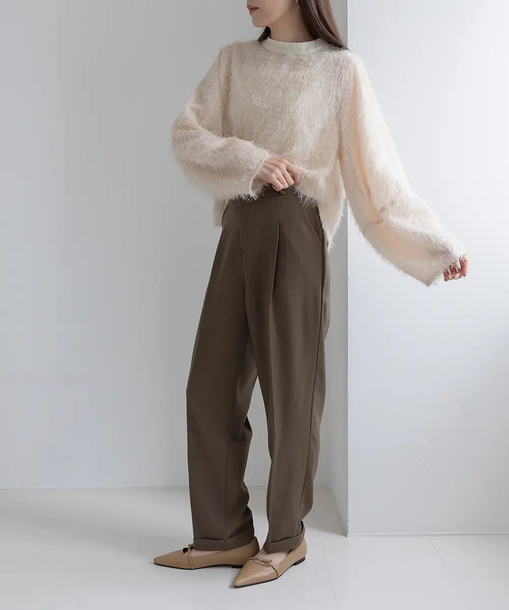 Pintuck Tapered Slacks