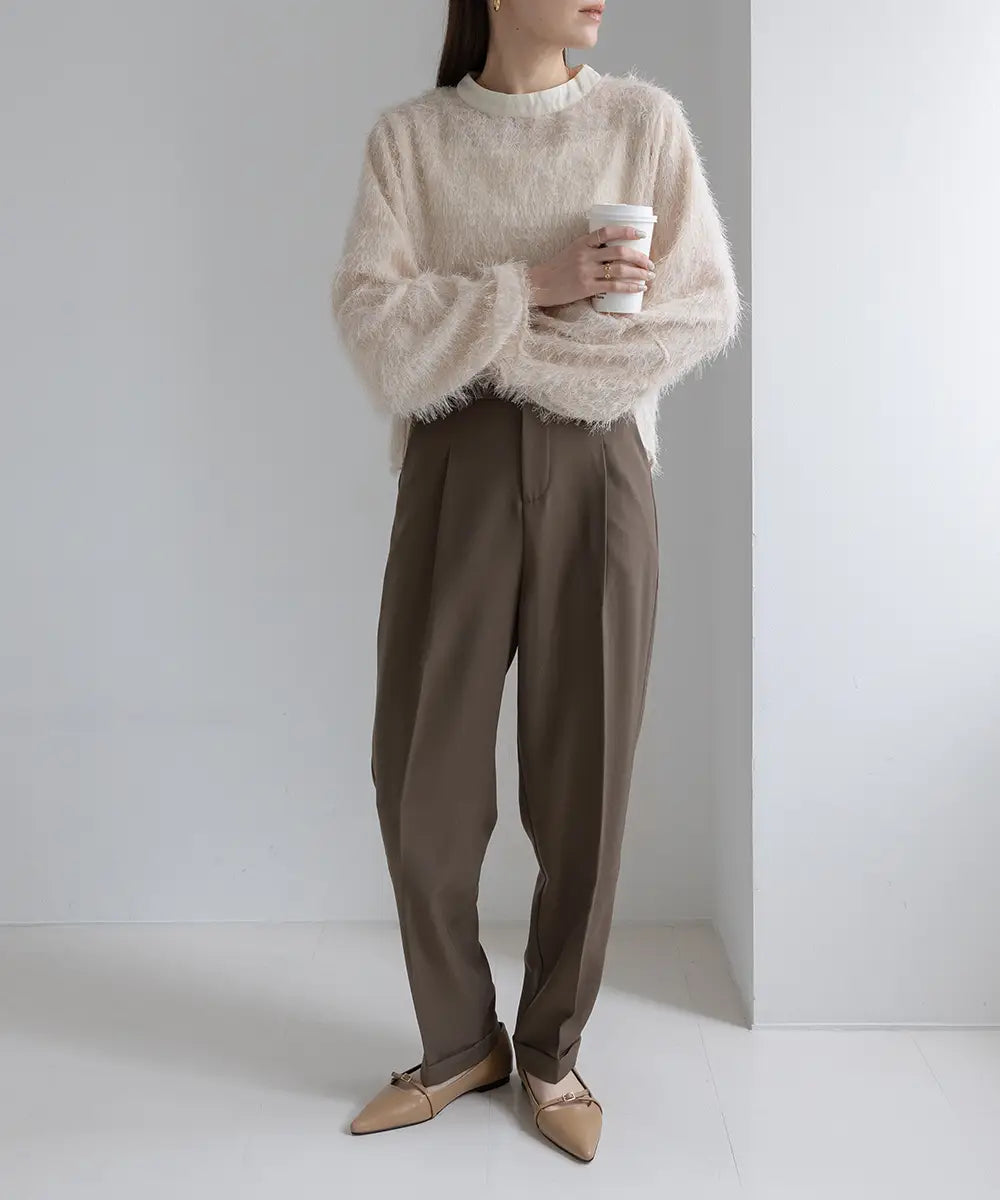 Pintuck Tapered Slacks