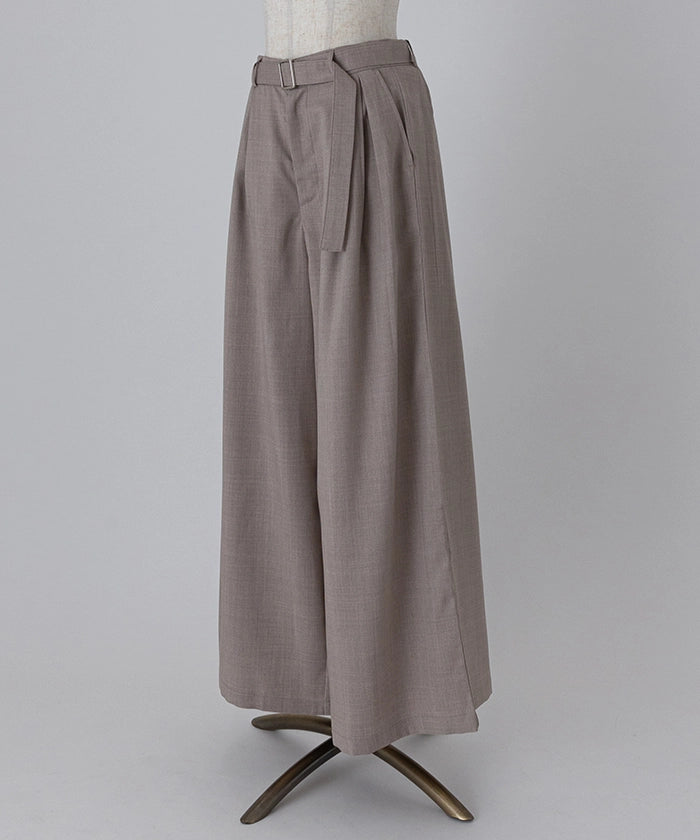 Belt Set Tuck Wide Pants