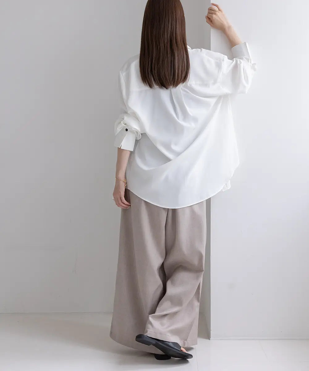 Belt Set Tuck Wide Pants
