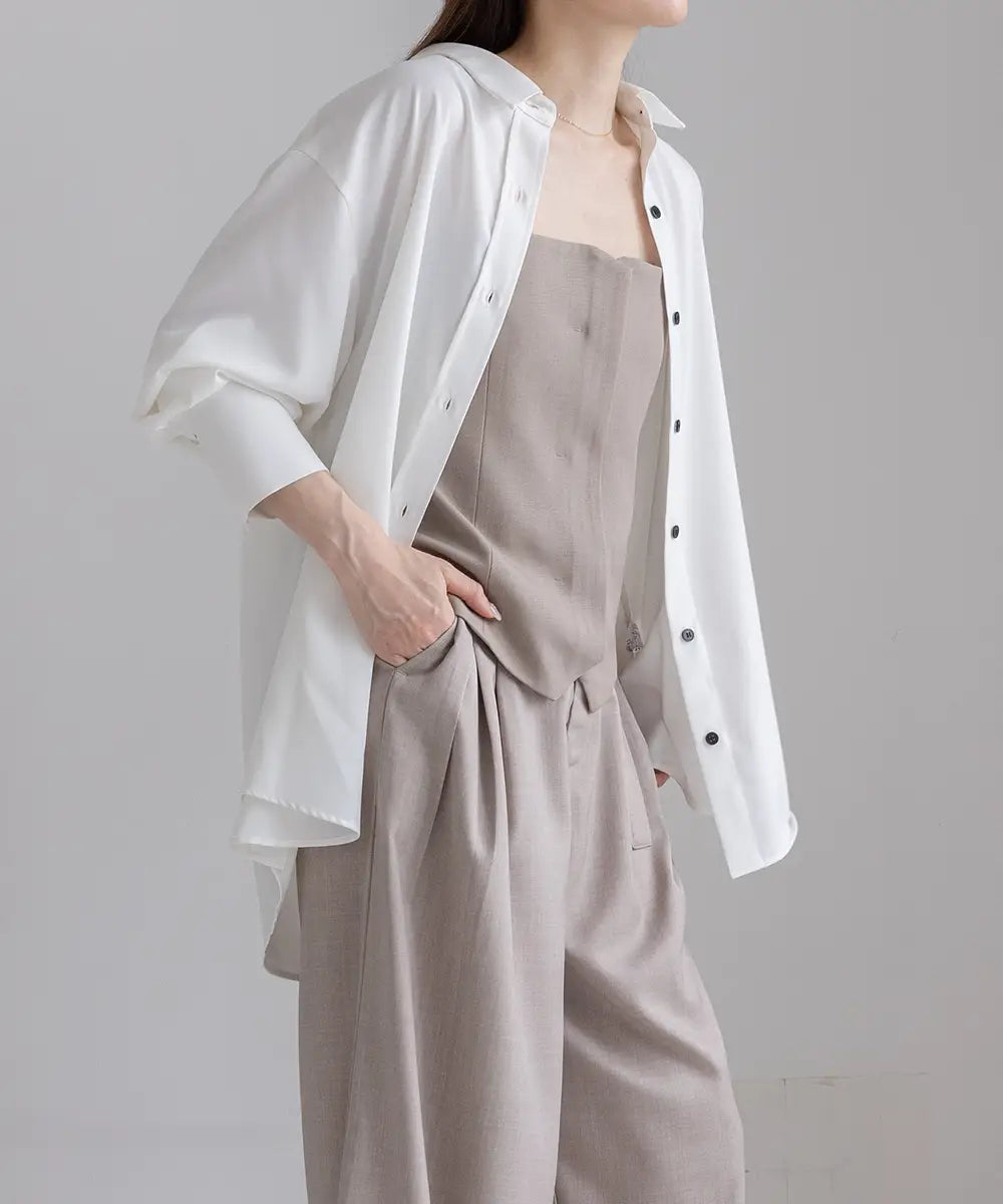 Belt Set Tuck Wide Pants
