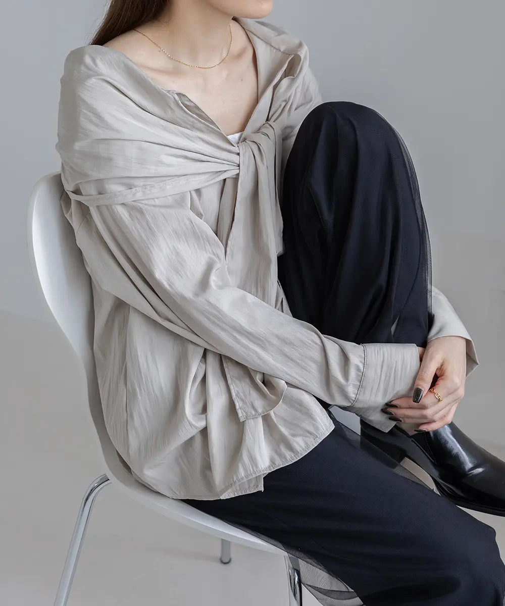 SailorCollarTie OffShoulder Blouse