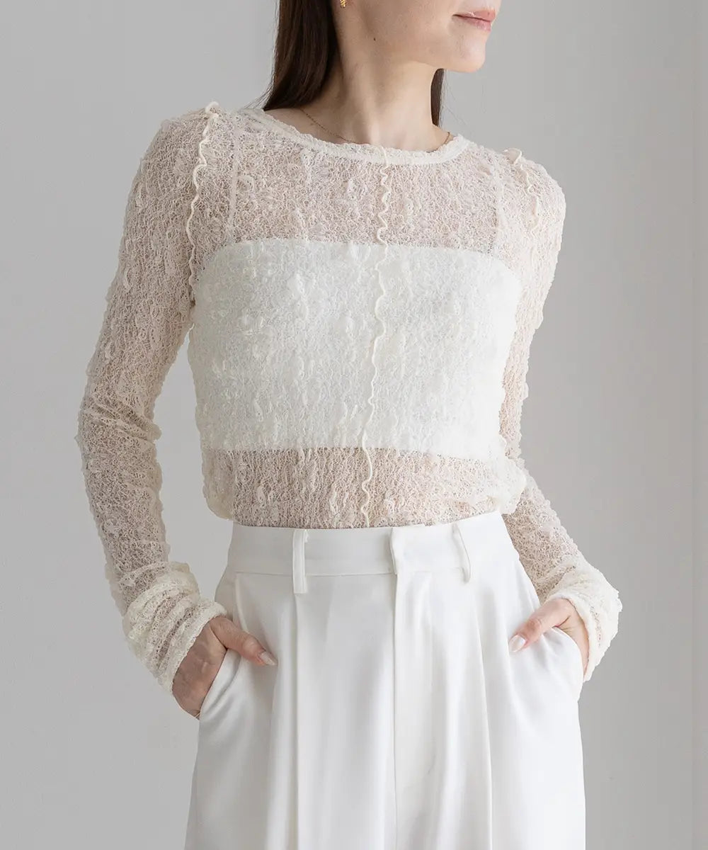 Flower Embroidered Sheer Tops