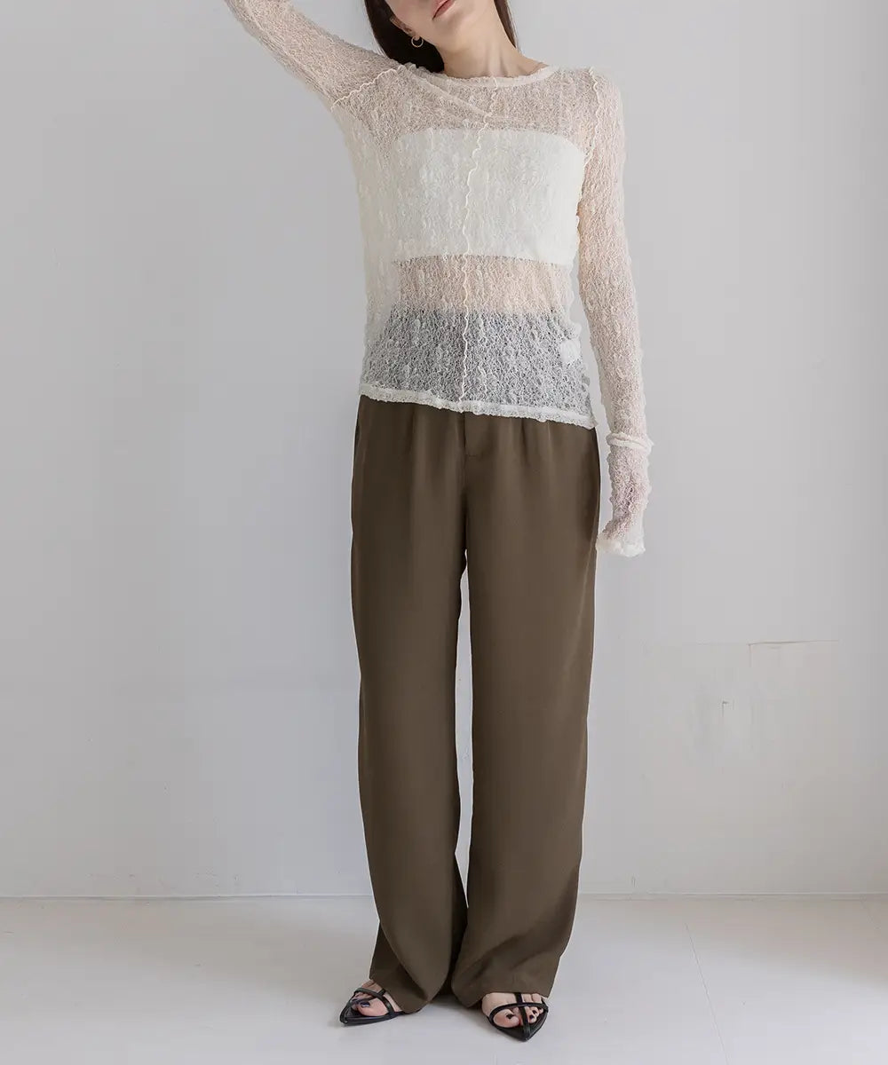 Flower Embroidered Sheer Tops