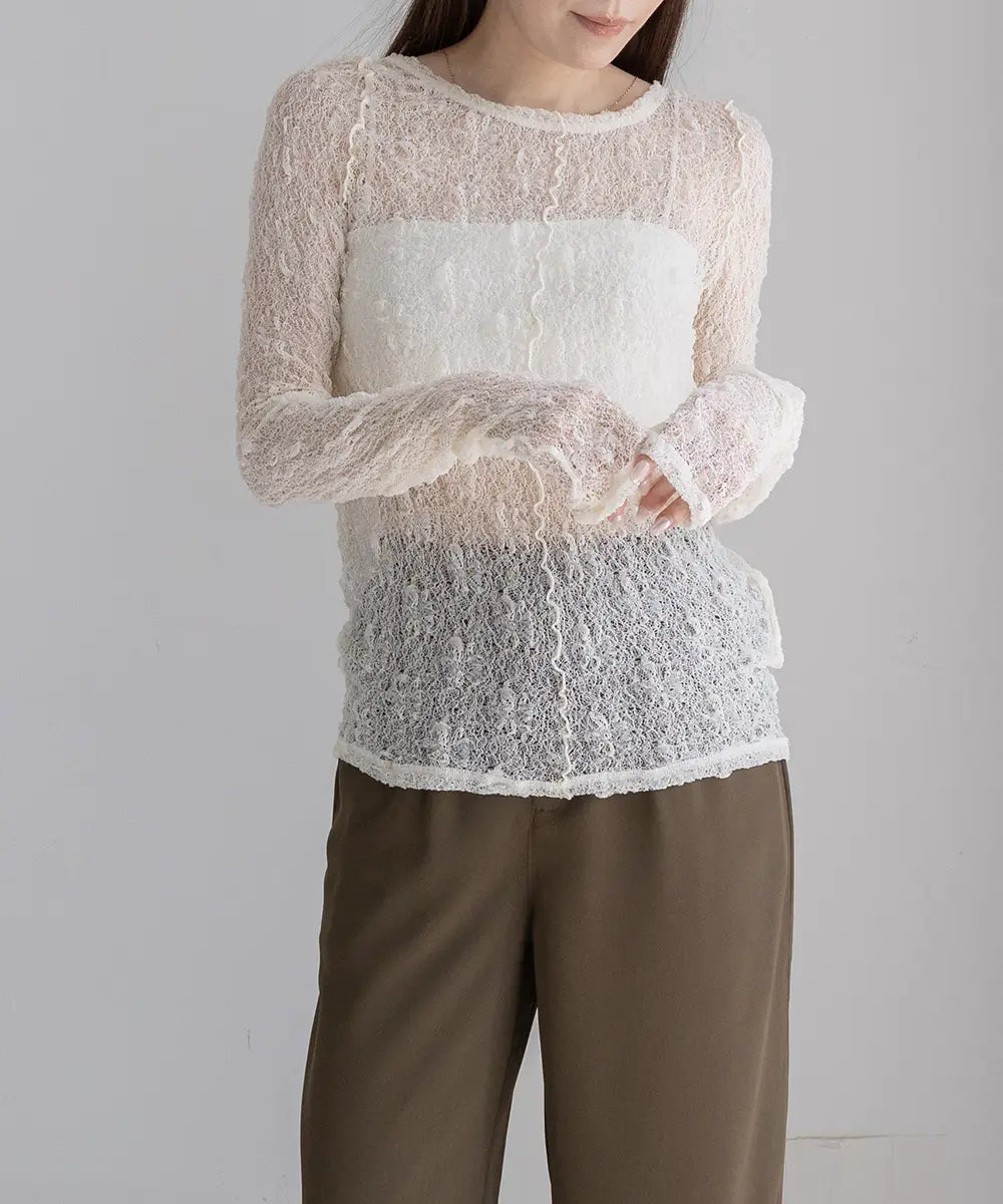 Flower Embroidered Sheer Tops