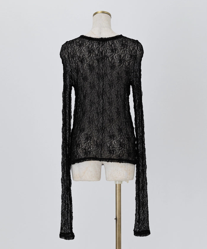 Flower Embroidered Sheer Tops