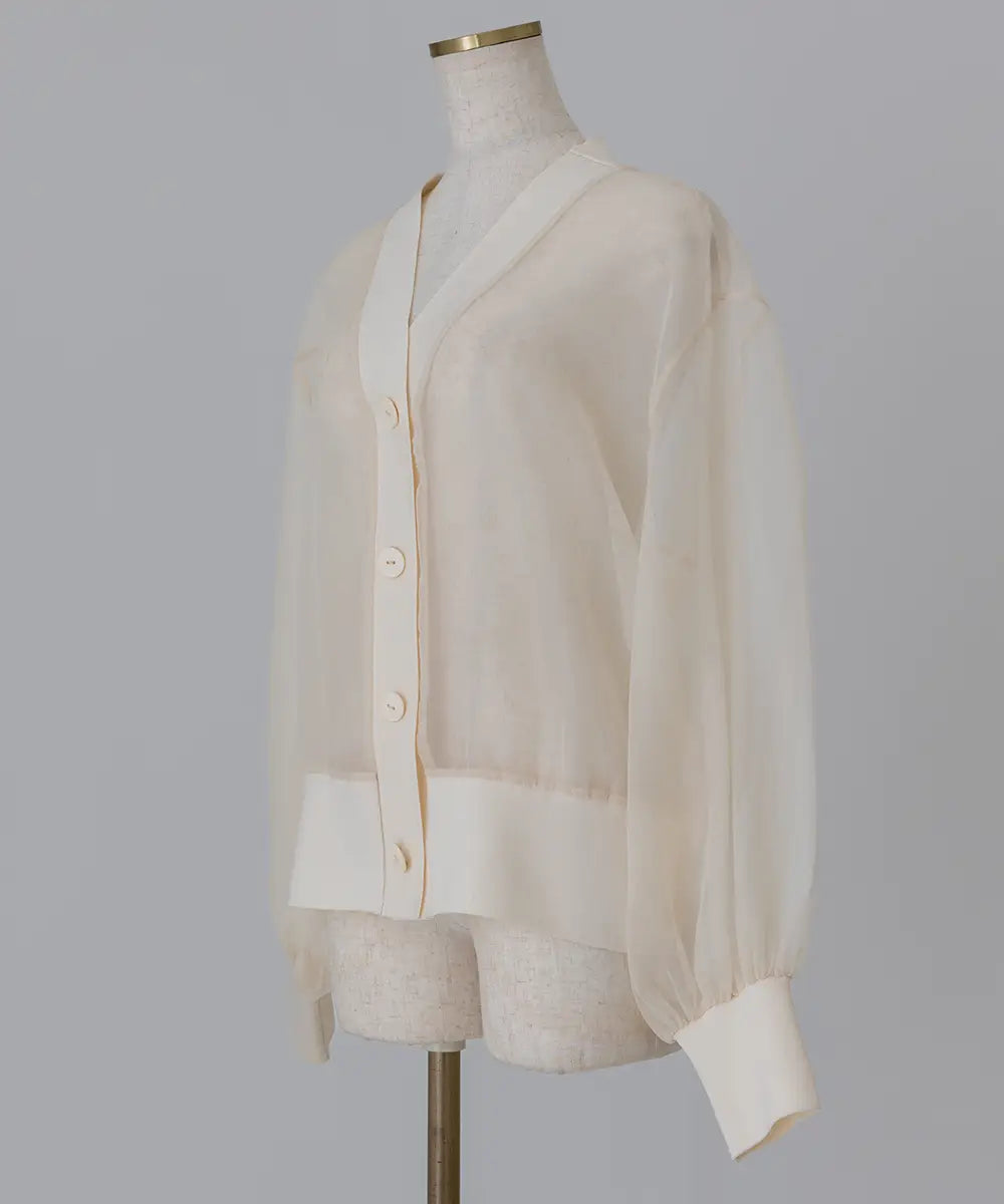 リブデザインシアーカーディガン(Rib Design Sheer Cardigan) リブデザインシアーカーディガン(Rib Design Sheer Cardigan)