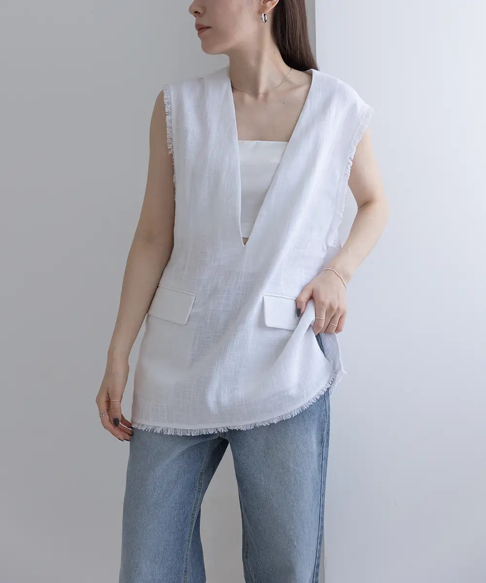 Linen VNeck Vest