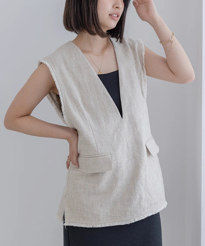 Linen VNeck Vest