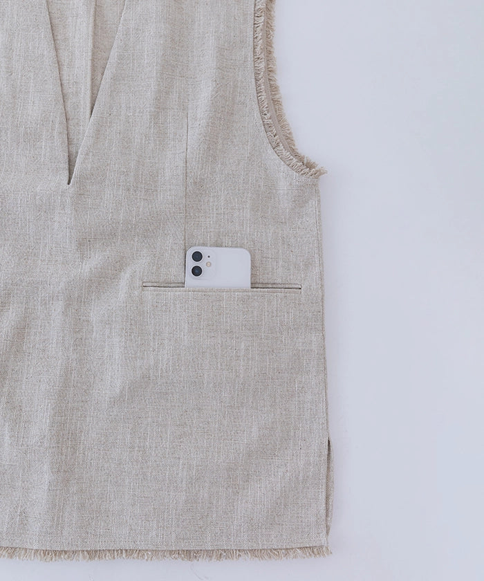 Linen VNeck Vest