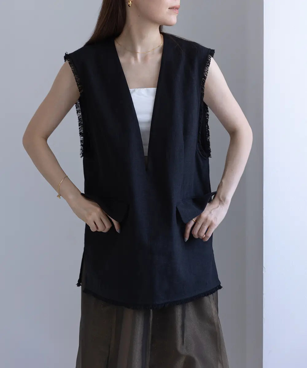 Linen VNeck Vest