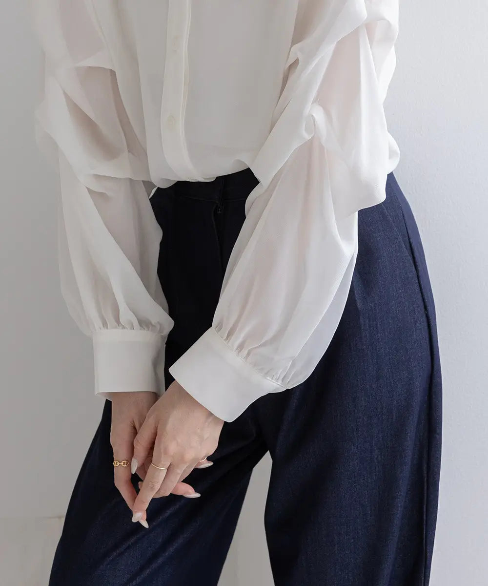 Shirring Sleeve Shirt