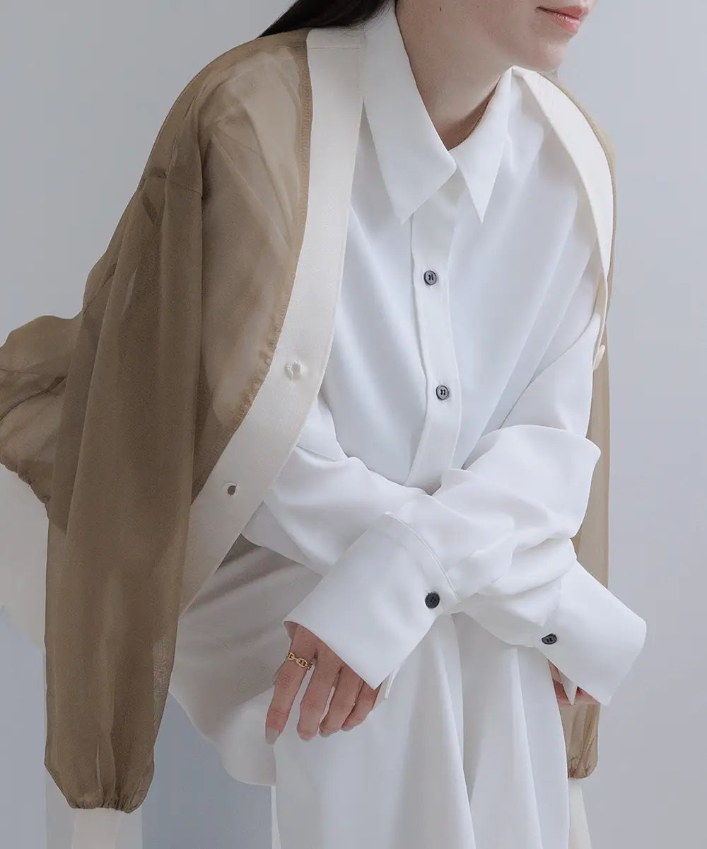 jolie mallette リブデザインシアーカーディガン jolie mallette リブデザインシアーカーディガン