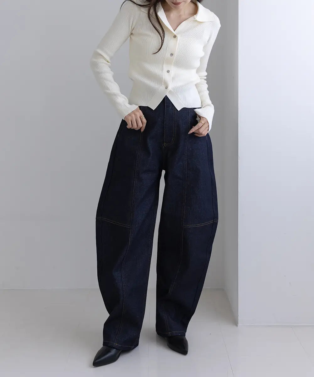 Denim Seam Curve Pants
