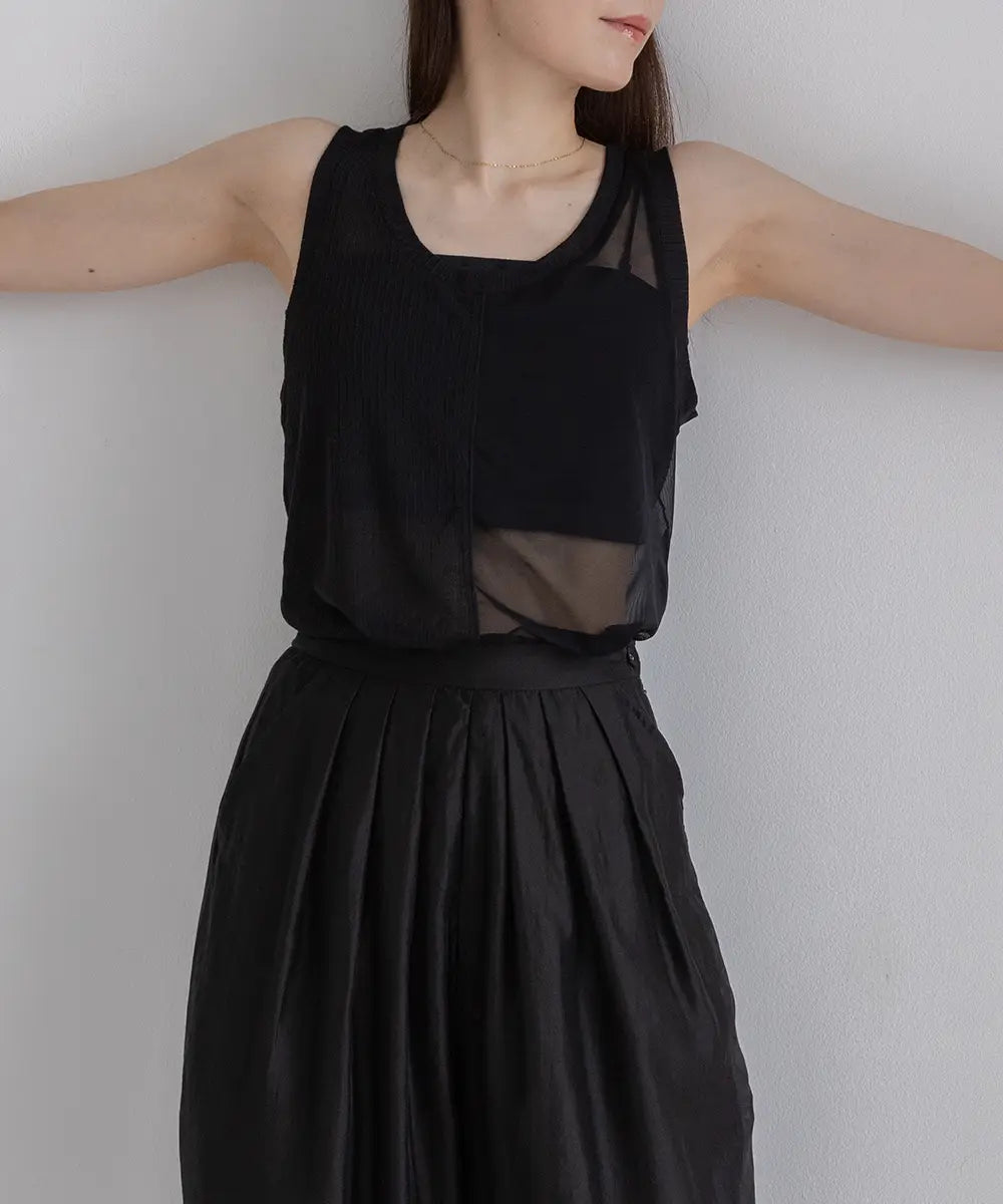 Half Sheer Tanktop