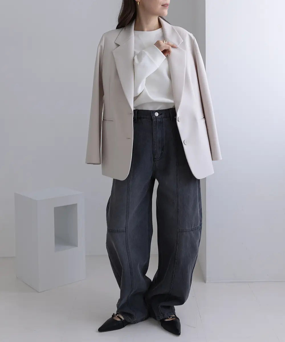 Denim Seam Curve Pants
